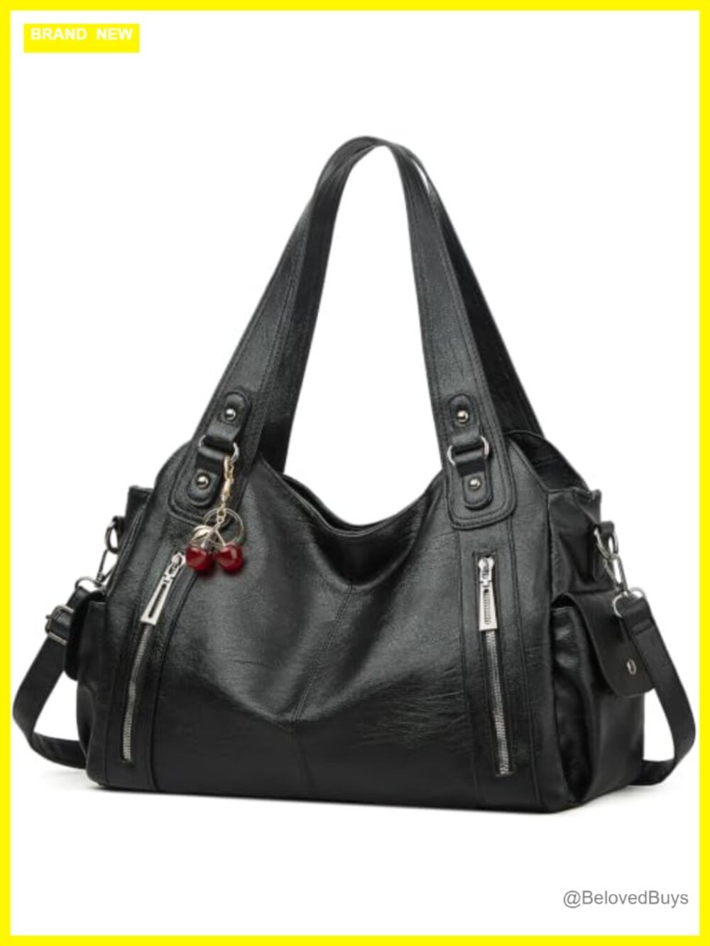 Women's Faux Leather Slouchy Hobo Shoulder Bag